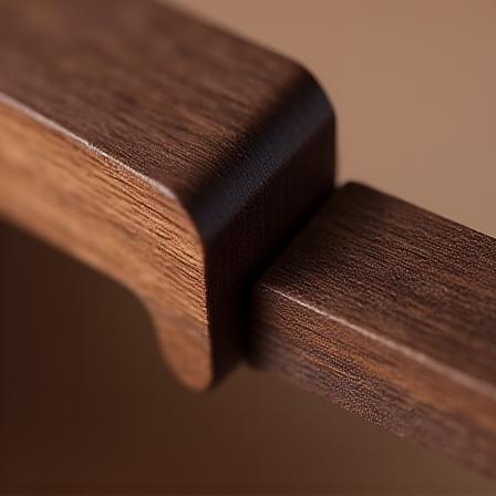 Nærbilde av håndlagde trekoblinger og teksturer